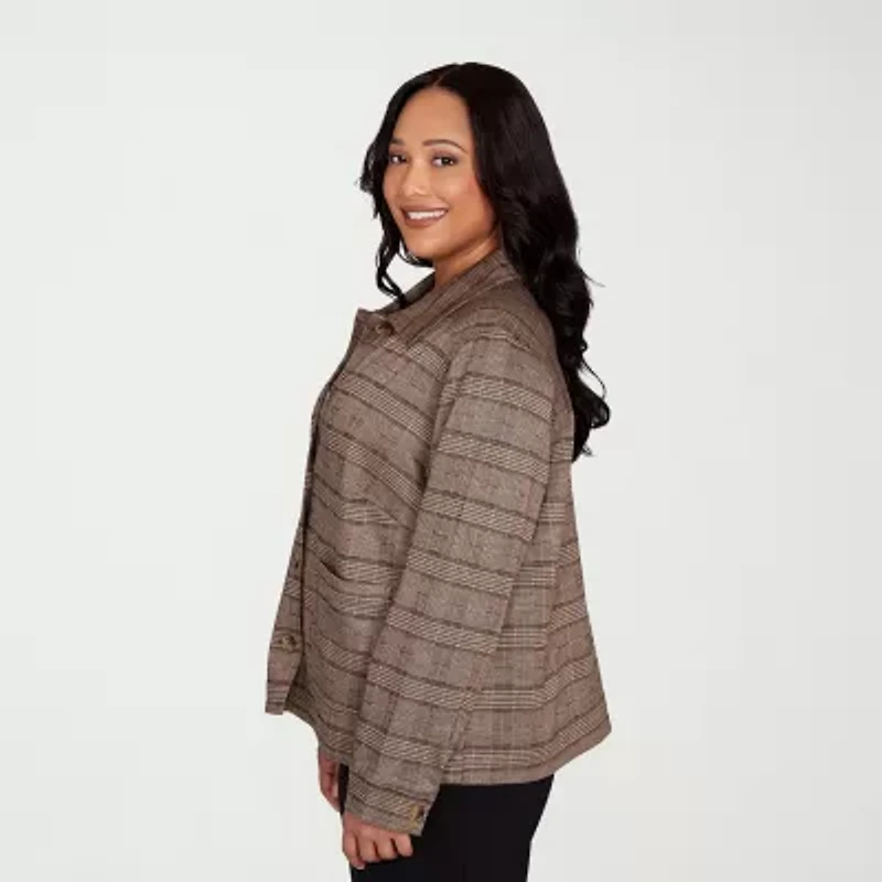 Hearts Of Palm Womens Lightweight Plus Shirt Jacket