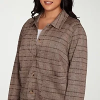 Hearts Of Palm Womens Lightweight Plus Shirt Jacket