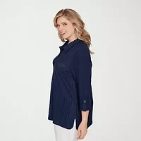 Hearts Of Palm Plus Womens 3/4 Sleeve Tunic Top