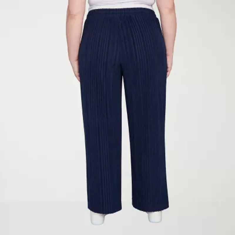 Hearts Of Palm Womens Straight Mid Rise Plus Pull-On Pant
