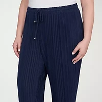 Hearts Of Palm Womens Straight Mid Rise Plus Pull-On Pant