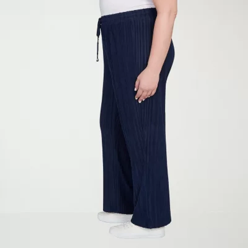 Hearts Of Palm Womens Straight Mid Rise Plus Pull-On Pant