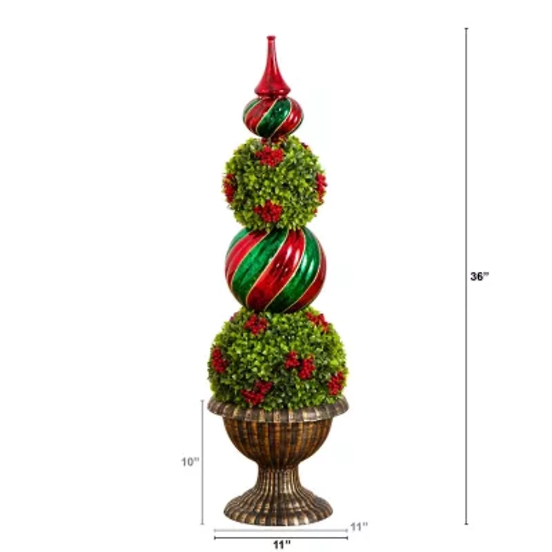 Nearly Natural 3 Foot Pre-Lit Timer Christmas Tree