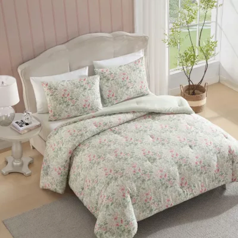 Laura Ashley Arden Floral Easy Care Complete Bedding Set with Sheets