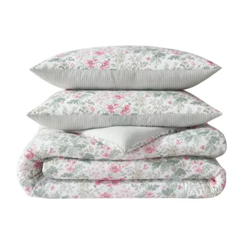 Laura Ashley Arden Floral Easy Care Complete Bedding Set with Sheets