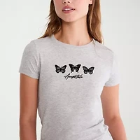AEROPOSTALE Womens Round Neck Short Sleeve Regular Fit Juniors Graphic T-Shirt