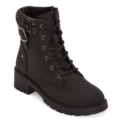 Pop Womens Vega Block Heel Booties