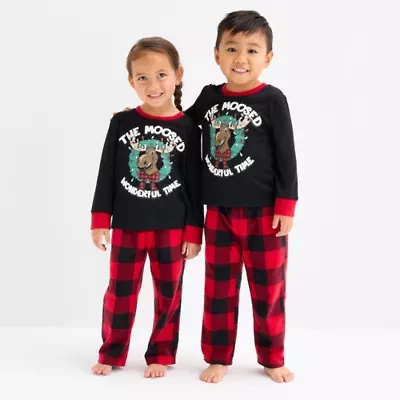 North Pole Trading Co. Moose Buffalo Toddler Unisex Crew Neck Long Sleeve 2-pc. Matching Family Pajama Sets