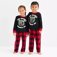North Pole Trading Co. Moose Buffalo Toddler Unisex Crew Neck Long Sleeve 2-pc. Matching Family Pajama Sets
