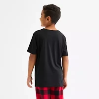 North Pole Trading Co. Moose Buffalo Big Kid Unisex Crew Neck Short Sleeve Matching Family Pajama Top