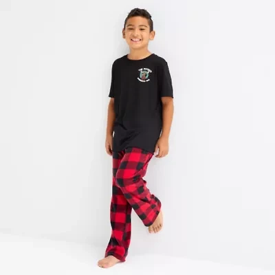 North Pole Trading Co. Moose Buffalo Big Kid Unisex Crew Neck Short Sleeve Matching Family Pajama Top