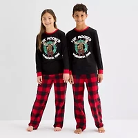 North Pole Trading Co. Moose Buffalo Big Kid Unisex Crew Neck Long Sleeve 2-pc. Matching Family Pajama Sets