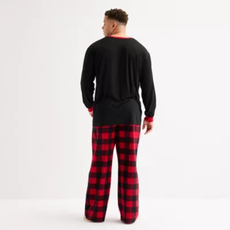 North Pole Trading Co. Moose Buffalo Mens Crew Neck Long Sleeve 2-pc. Matching Family Big Pajama Sets