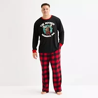 North Pole Trading Co. Moose Buffalo Mens Crew Neck Long Sleeve 2-pc. Matching Family Big Pajama Sets