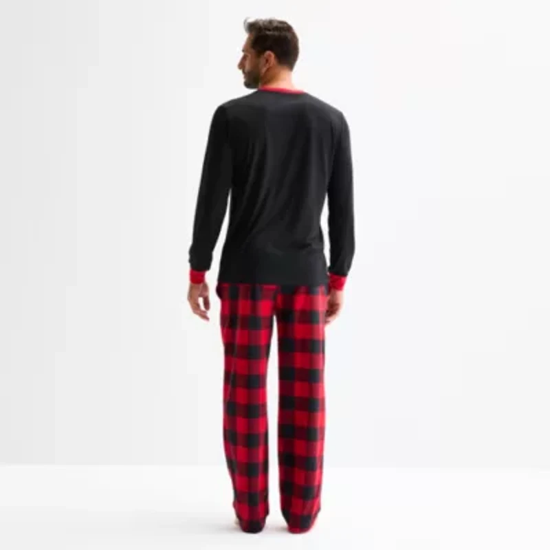 North Pole Trading Co. Moose Buffalo Mens Crew Neck Long Sleeve 2-pc. Matching Family Pajama Sets