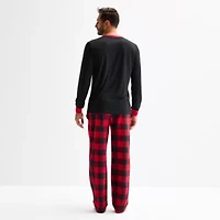 North Pole Trading Co. Moose Buffalo Mens Crew Neck Long Sleeve 2-pc. Matching Family Pajama Sets