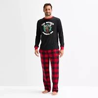 North Pole Trading Co. Moose Buffalo Mens Crew Neck Long Sleeve 2-pc. Matching Family Pajama Sets