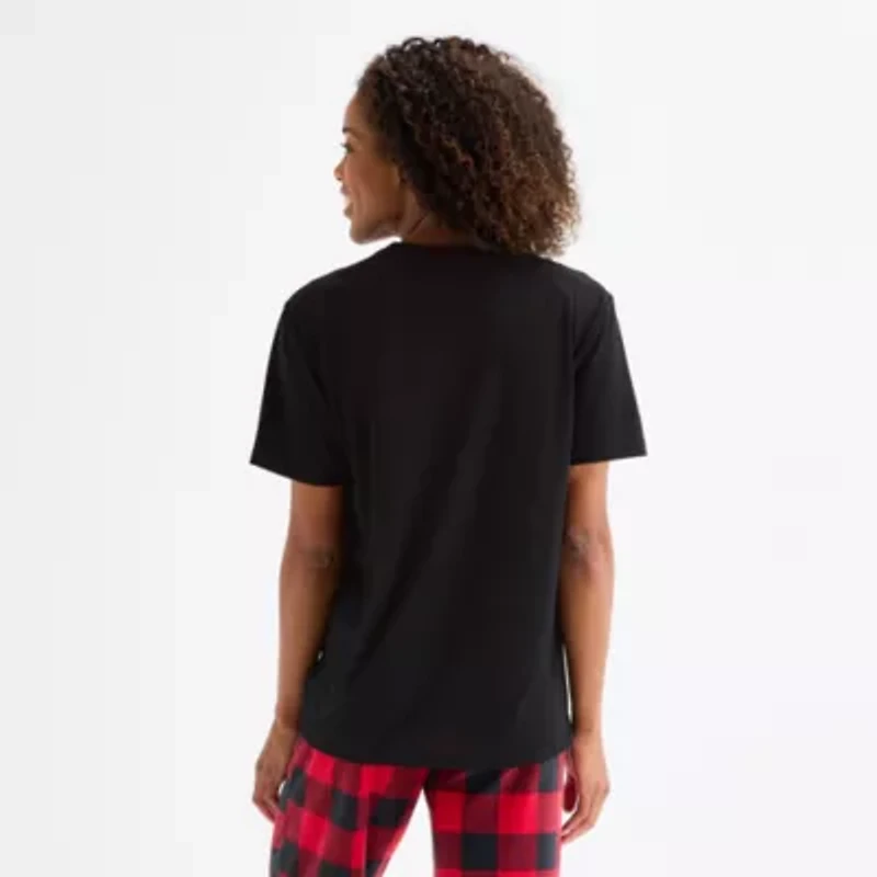 North Pole Trading Co. Moose Buffalo Unisex Adult Crew Neck Short Sleeve Matching Family Pajama Top