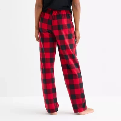 North Pole Trading Co. Moose Buffalo Check Unisex Adult Microfleece Matching Family Pajama Pants