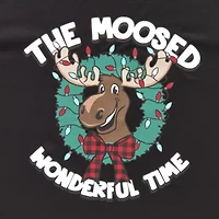 North Pole Trading Co. Moose Buffalo Womens Crew Neck Long Sleeve 2-pc. Matching Family Pajama Sets