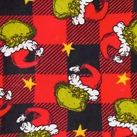 Womens Grinch Microfleece Crew Neck Long Sleeve 2-pc. Pajama Sets