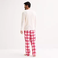 North Pole Trading Co. Happy Holidays Mens Crew Neck Long Sleeve 2-pc. Matching Family Pajama Sets