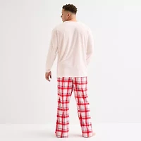 North Pole Trading Co. Happy Holidays Mens Crew Neck Long Sleeve 2-pc. Matching Family Big Pajama Sets