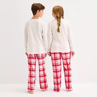 North Pole Trading Co. Happy Holidays Big Kid Unisex Crew Neck Long Sleeve 2-pc. Matching Family Pajama Sets