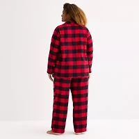 North Pole Trading Co. Buffalo Check Womens Long Sleeve Matching Family Plus Pajama Sets