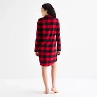 North Pole Trading Co. Buffalo Check Womens Flannel Long Sleeve Matching Family Nightshirt