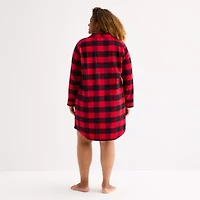 North Pole Trading Co. Buffalo Check Womens Flannel Long Sleeve Matching Family Nightshirt
