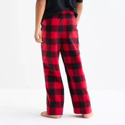 North Pole Trading Co. Moose Buffalo Check Little & Big Kid Unisex Microfleece Matching Family Pajama Pants