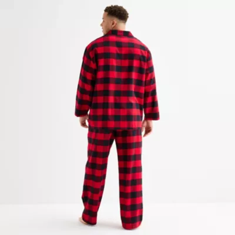 North Pole Trading Co. Mens Flannel Long Sleeve 2-pc. Matching Family Big Pajama Sets