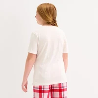 North Pole Trading Co. Happy Holidays Big Kid Unisex Crew Neck Short Sleeve Matching Family Pajama Top