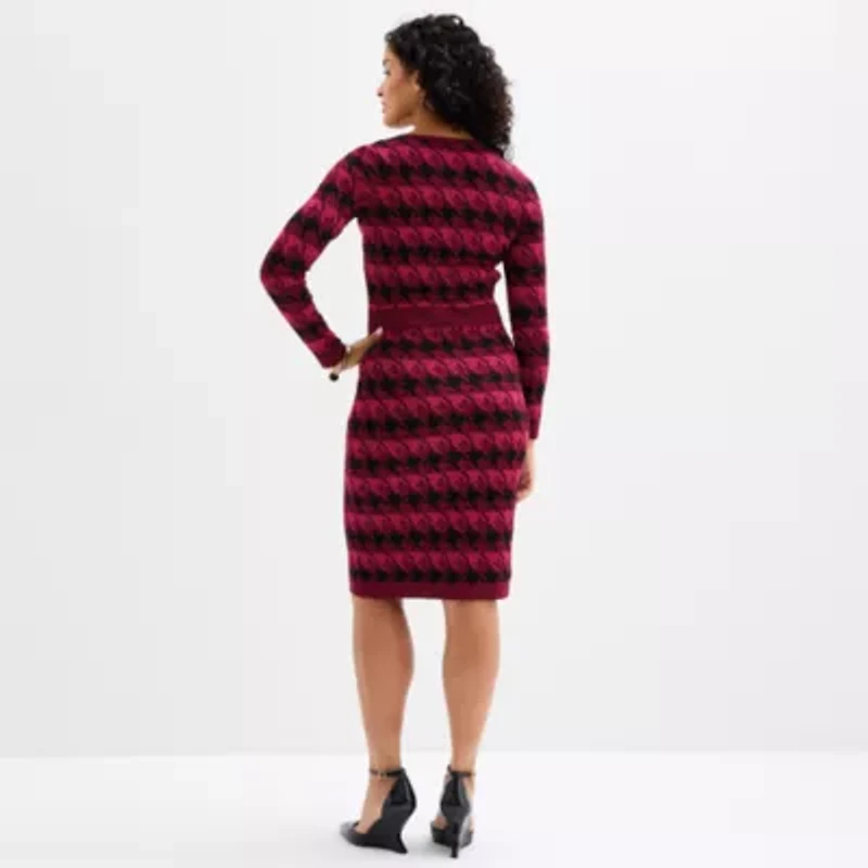 Melonie T Womens Long Sleeve Sweater Dress