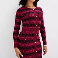 Melonie T Womens Long Sleeve Sweater Dress
