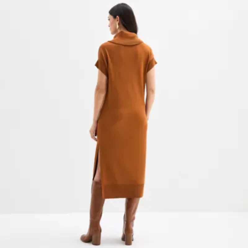 Isabel & Nina Womens Short Sleeve Sweater Dress