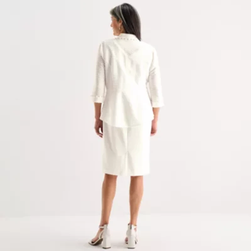 Maya Brooke Womens High-Low Jacket Dress