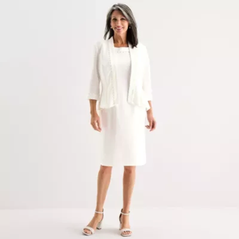 Maya Brooke Womens High-Low Jacket Dress