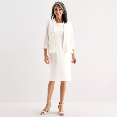 Maya Brooke Womens High-Low Jacket Dress