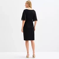 Connected Apparel Womens Short Sleeve Sheath Dress