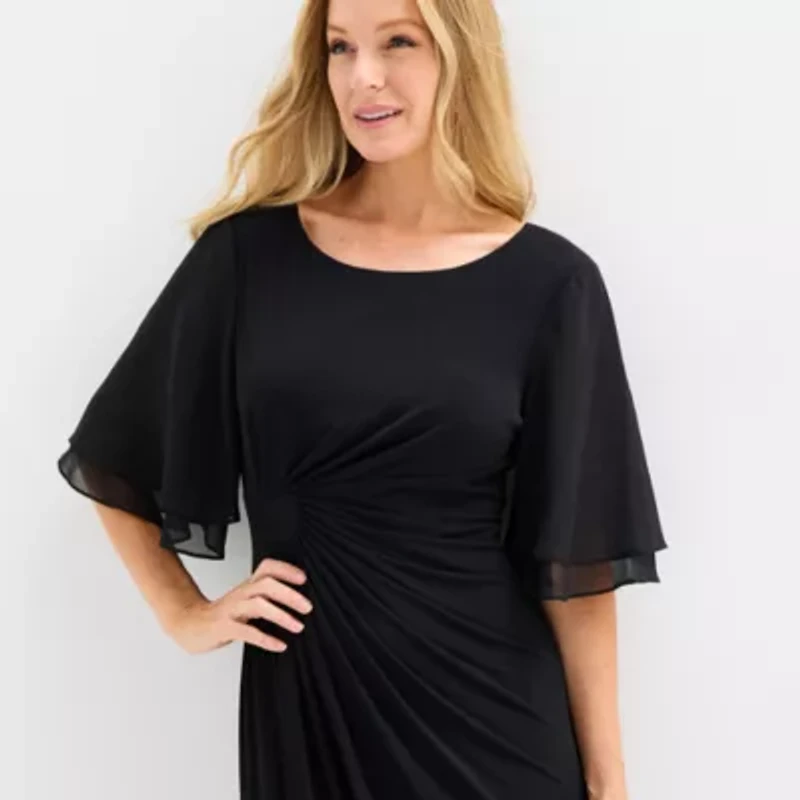 Connected Apparel Womens Short Sleeve Sheath Dress