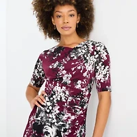 Connected Apparel Womens Short Sleeve Floral Sheath Dress