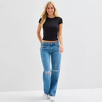 Arizona Womens Crew Neck Short Sleeve Juniors T-Shirt