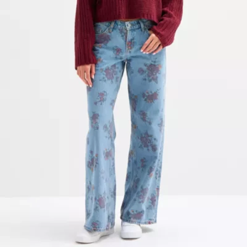 Arizona Womens Juniors Low Rise Baggy Fit Jean