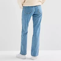 Arizona Juniors Short Bow Womens Highest Rise Straight Leg Jean