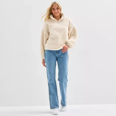 Arizona Juniors Short Bow Womens Highest Rise Straight Leg Jean