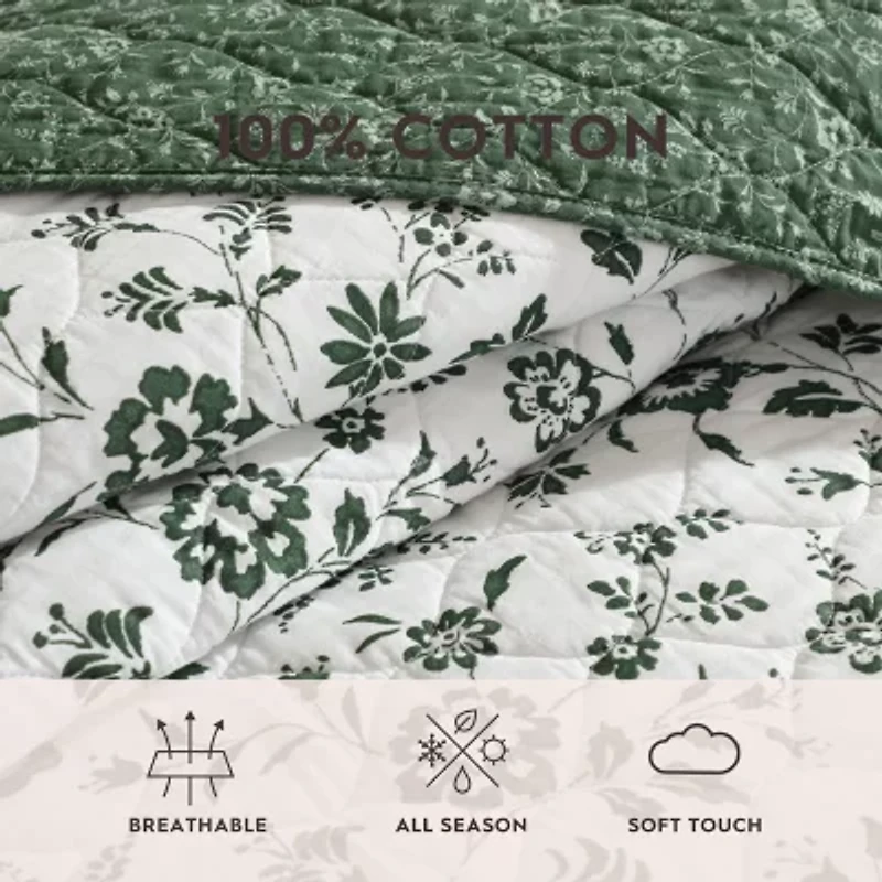 Laura Ashley Miranda Easy Care Quilt Set