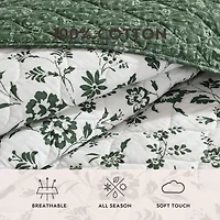 Laura Ashley Miranda Easy Care Quilt Set