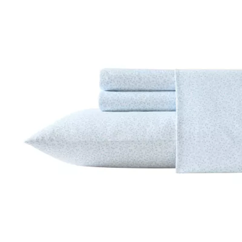Laura Ashley Anja Textured Toile Easy Care Complete Bedding Set with Sheets